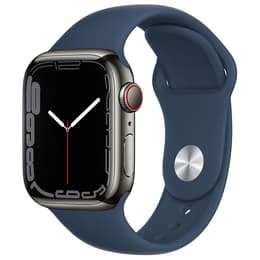 Apple Watch Series 7 (2021) GPS + Cellular 45 mm - Stainless steel Graphite - Sport band Blue