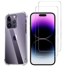 Case iPhone 15 Pro and 2 protective screens - TPU - Transparent