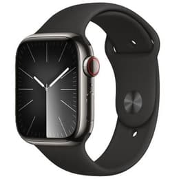 Apple Watch Series 9 (2023) GPS + Cellular 41 mm - Stainless steel Graphite - Sport band Black