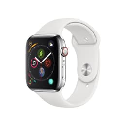 Apple Watch Series 4 (2018) GPS + Cellular 40 mm - Stainless steel Silver - Sport band White