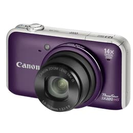 Compact PowerShot SX220 HS - Purple/Grey + Canon Zoom Lens 28-392mm f/3.1-5.9 f/3.1-5.9