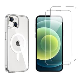 Case iPhone 13 and 2 protective screens - TPU - Transparent