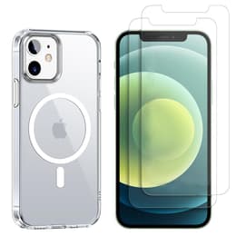 Case iPhone 12 Mini and 2 protective screens - TPU - Transparent