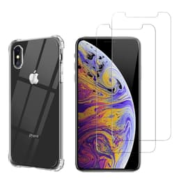 Case iPhone XS MAX and 2 protective screens - TPU - Transparent