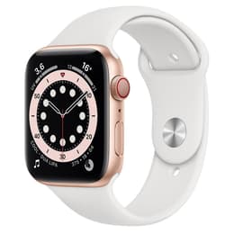 Apple Watch Series 5 (2019) GPS + Cellular 44 mm - Stainless steel Gold - Sport band White