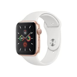 Apple Watch Series 6 (2020) GPS + Cellular 44 mm - Stainless steel Gold - Sport band White