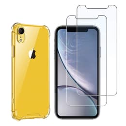 Case iPhone XR and 2 protective screens - TPU - Transparent