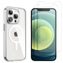 Case iPhone 12/12 Pro and 2 protective screens - TPU - Transparent