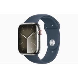 Apple Watch Series 9 (2023) GPS + Cellular 41 mm - Stainless steel Silver - Sport band Blue